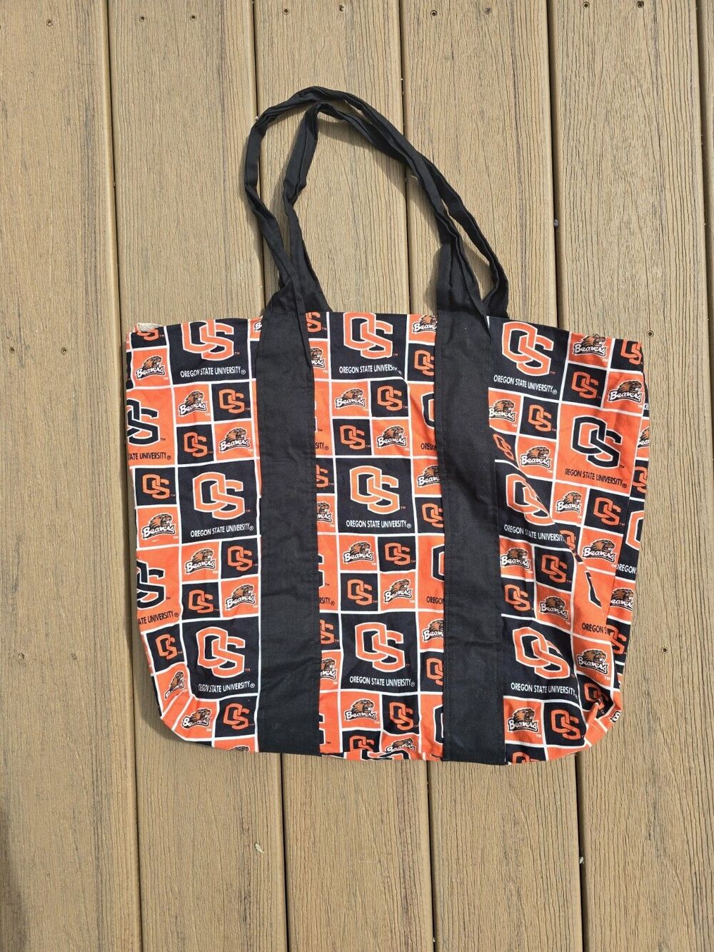 Oregon State Beavers Black & Orange Stitched Handmade Tote